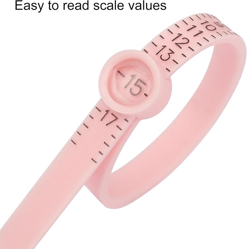 TUNQISM 1-17 USA Rings Size Upgraded Ring Sizer Measuring Set Reusable Finger Size Gauge Measure Tool Jewelry Sizing Tools (Pink) - Image 5